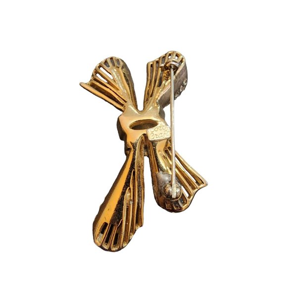 Vintage Signed Coro Craft Sterling Bow Brooch (A2865) - Picture 7 of 8